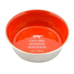 Bowl Acero Inoxidable Tall Tails -Mascotas Productos Tienda bowl acero inoxidable naranjo 01