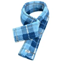 Bufanda De Lana Para Perros Cuadros Azul