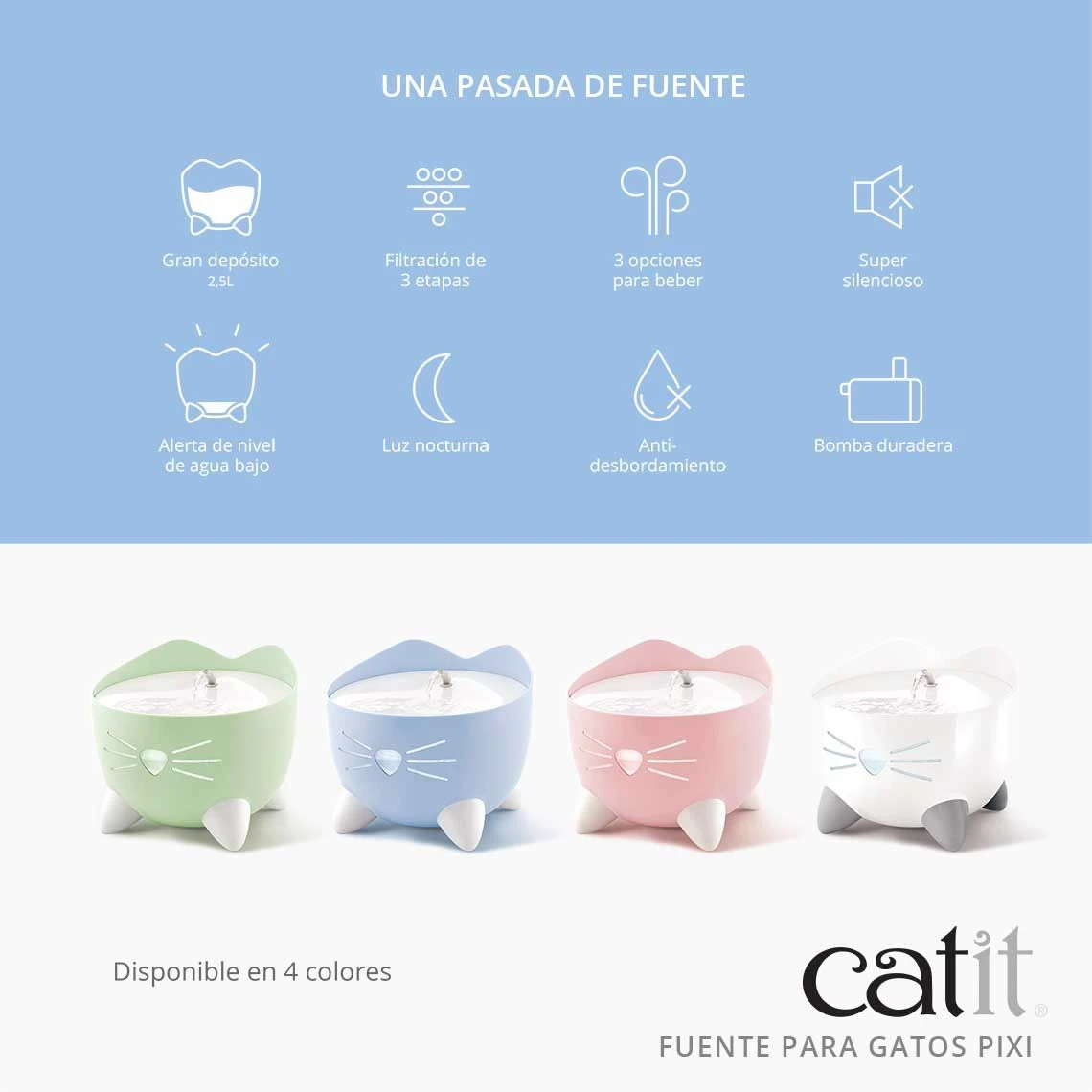 Catit Pixi Fuente Bebedera 4 Catit Pixi Fuente Bebedera - Imagen 2