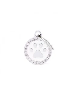 Placa Glam Swarovski "My Family" Huella Blanco