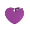 Placa Basic Corazón Aluminio "My Family" Grande Morada -Mascotas Productos Tienda id tag basic collection big heart purple in aluminum 1