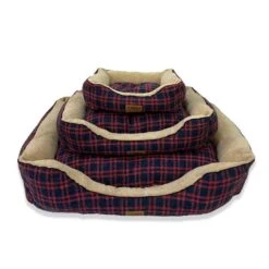 Kimba Eco Cama Andes Escocés Azul/Rojo -Mascotas Productos Tienda kimba cama azul rojo 2