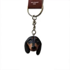Llavero Dachshund Negro Y Café