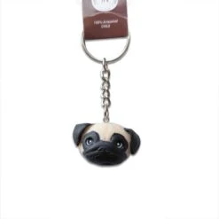 Llavero Pug Café Y Negro