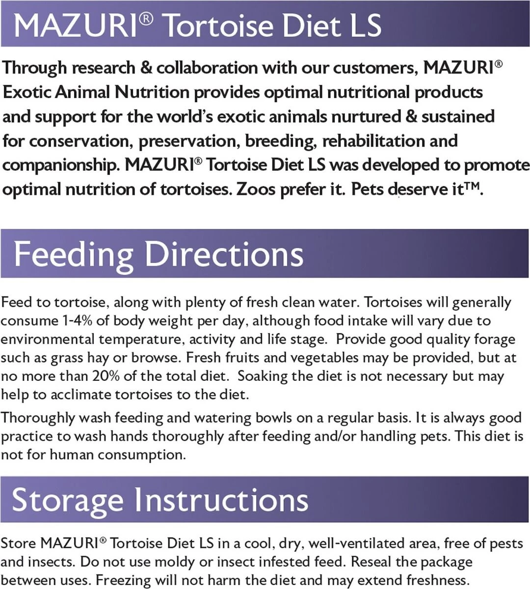 Mazuri "Tortoise Diet LS" Para Tortugas Terrestres 7 Mazuri "Tortoise Diet LS" Para Tortugas Terrestres - Imagen 5