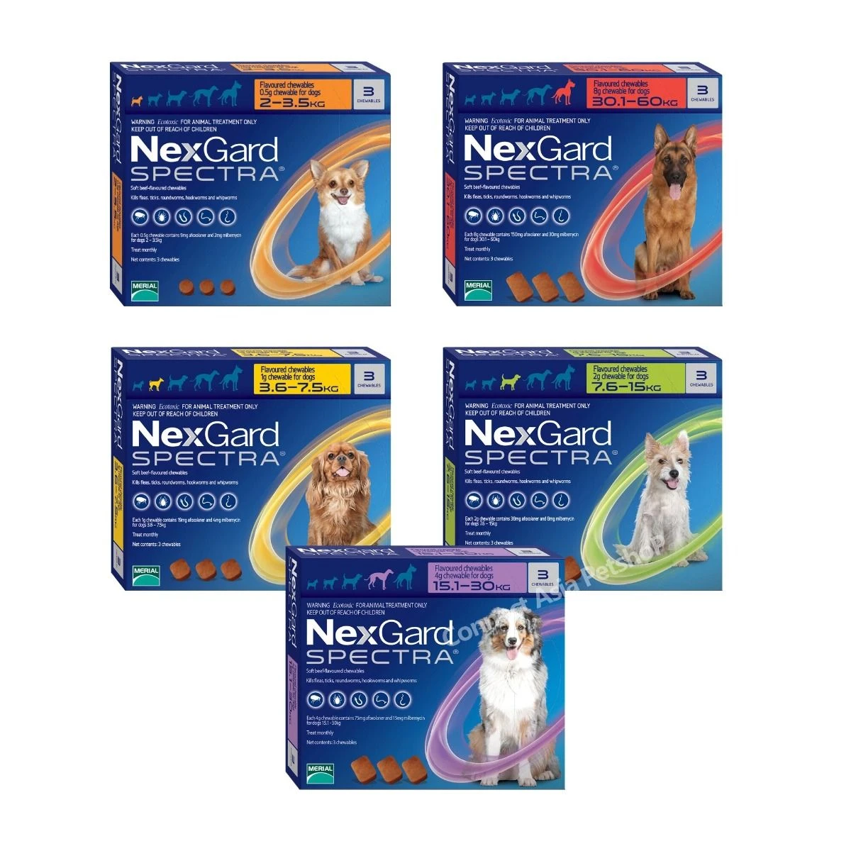 Nexgard Spectra Antiparasitario - 3 Tabletas 3 Nexgard Spectra Antiparasitario - 3 Tabletas