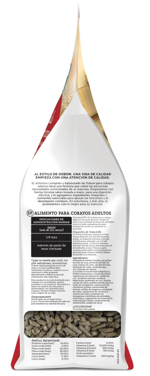 Oxbow "Essentials" Alimento Para Cuye Adulto 5 Oxbow "Essentials" Alimento Para Cuye Adulto - Imagen 3
