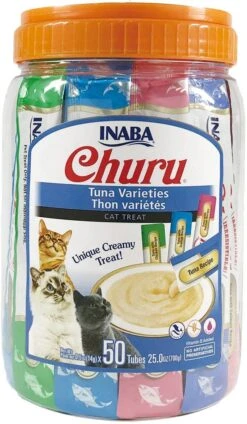 Snack Churu Pack 50 Tubos Variedades De Atún Para Gatos