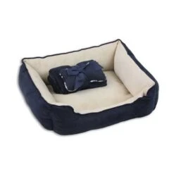 Pawise 3 En 1 Cama + Manta + Cojín -Mascotas Productos Tienda pawise cama3x1 azul