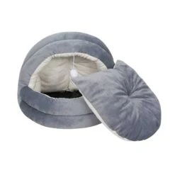 Cama Igloo Pawise Para Gatos 9 Cama Igloo Pawise Para Gatos -Mascotas Productos Tienda pawise cama iglu gris 1