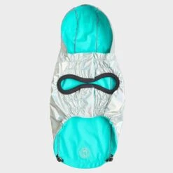 Impermeable Reversible Neon Aqua -Mascotas Productos Tienda raincoat neon aqua 3