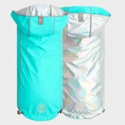 Impermeable Reversible Neon Aqua -Mascotas Productos Tienda raincoat neon aqua 4