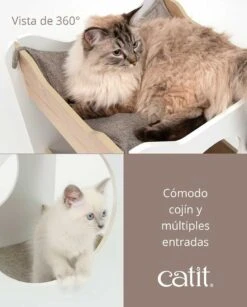 Vesper Cabana Catit Blanco Y Roble -Mascotas Productos Tienda vesper cabina blanco 3