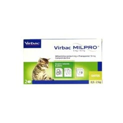 Milpro Virbac Antiparasitario Interno Para Gatos - 0,5 A 2 Kilos (2 Comprimidos)