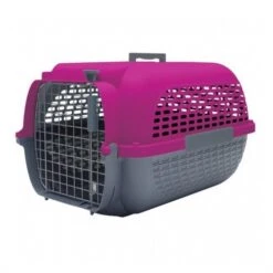 Caja De Transporte VOYAGEUR -Mascotas Productos Tienda voyageur fucsia gris 1 1